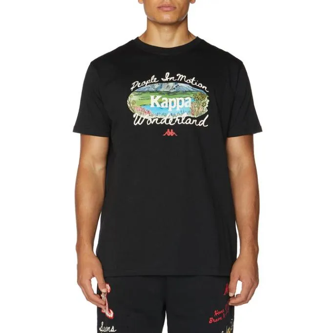 Authentic Freezel TShirt 8211 Black Black Men Kappa TShirts