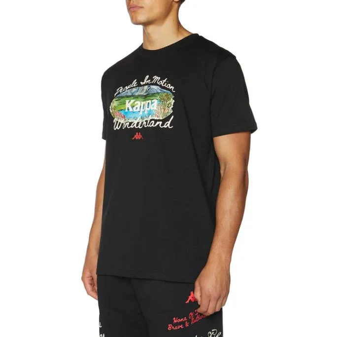 Authentic Freezel TShirt 8211 Black Black Men Kappa TShirts