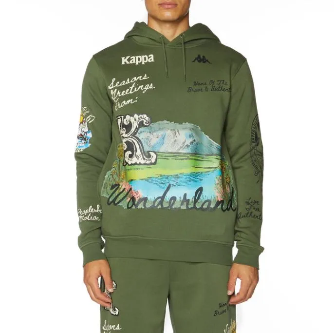Authentic Friyo Hoodie 8211 Green Green Men Kappa Hoodies and Sweatshirts