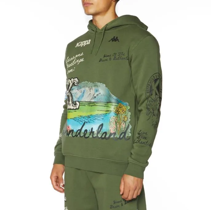 Authentic Friyo Hoodie 8211 Green Green Men Kappa Hoodies and Sweatshirts