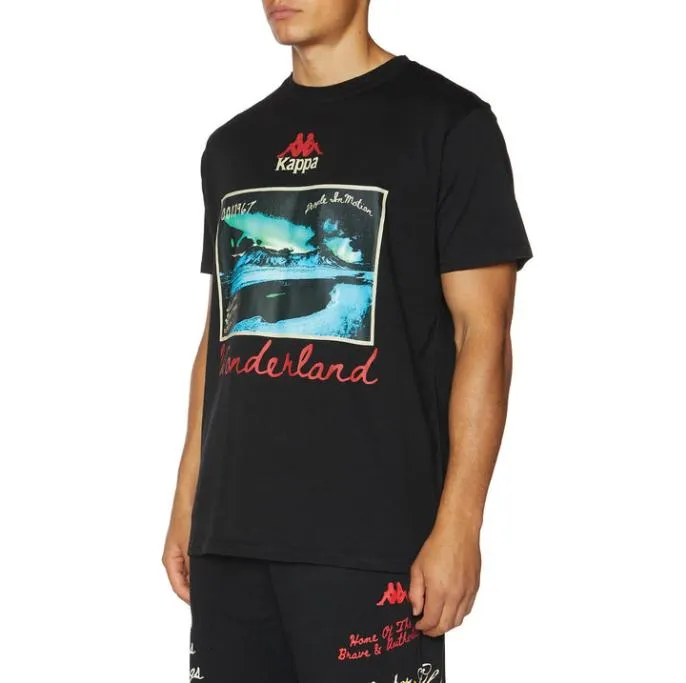 Authentic Recvo TShirt 8211 Black Black Men Kappa TShirts