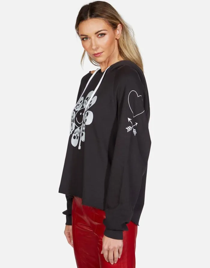 Autumn Happy Skull Flower Onyx Women Lauren Moshi Hoodies