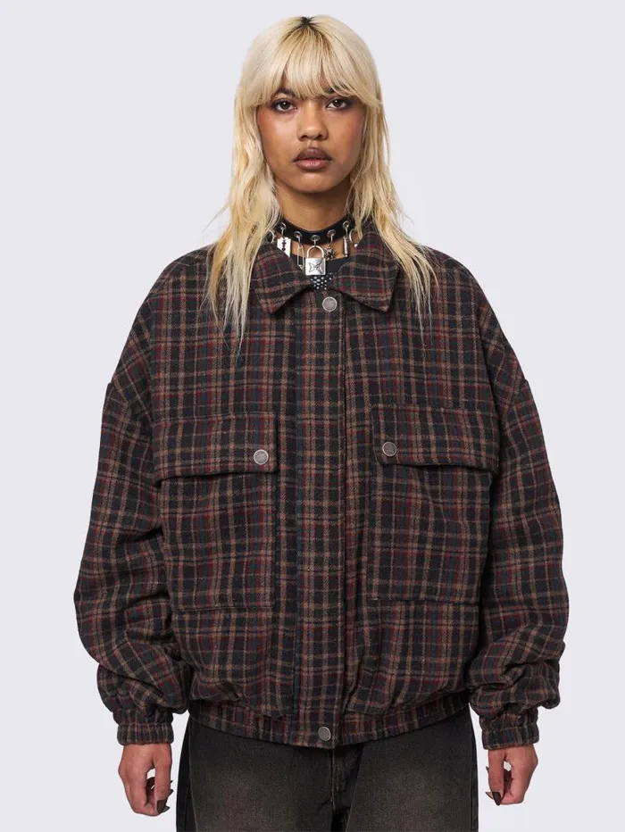 Ava Plaid Bomber Jacket Women Minga London Jackets