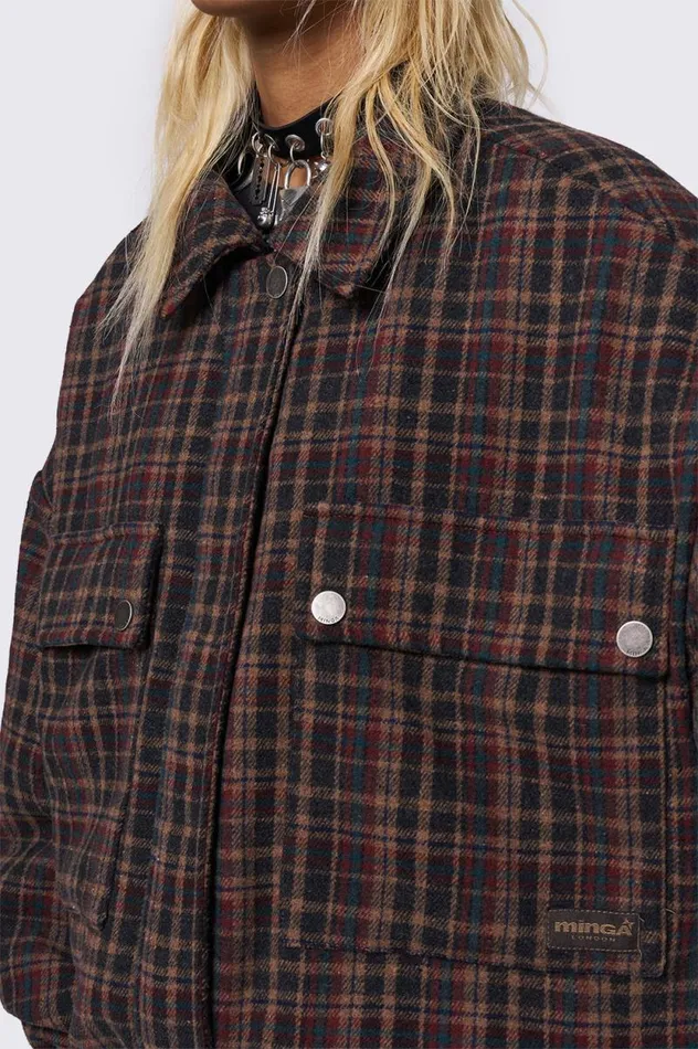 Ava Plaid Bomber Jacket Women Minga London Jackets