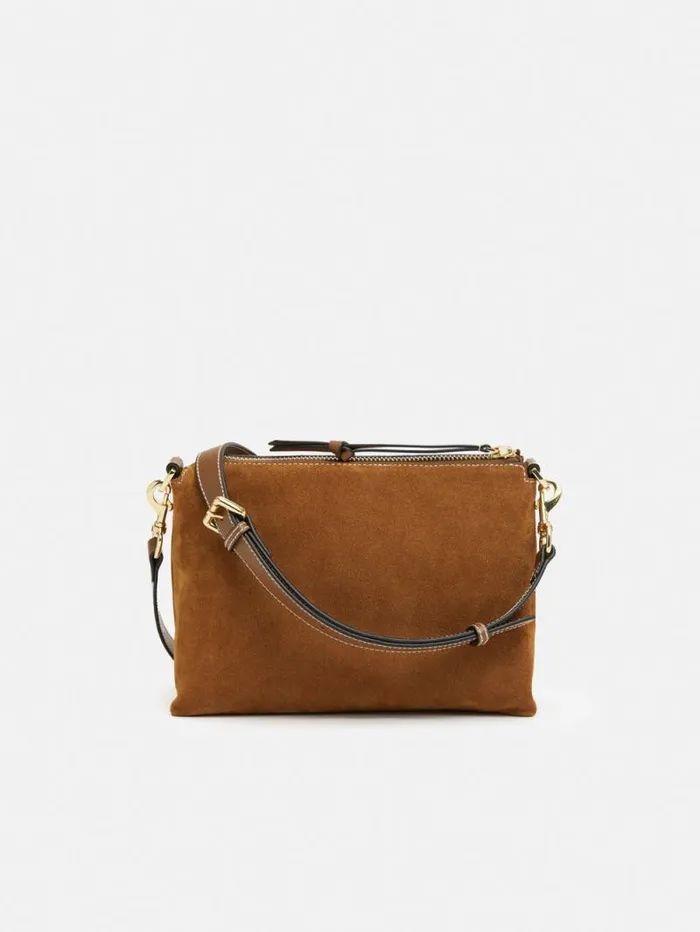 Ava Suede Cross Body Tan Women Jigsaw Wallets and Card Holders