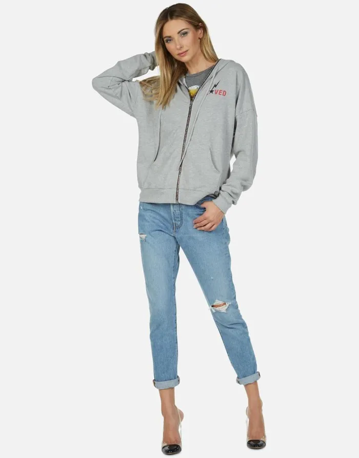 Avalyn Rainbow Lightning Eagle Heather Grey Women Lauren Moshi Hoodies
