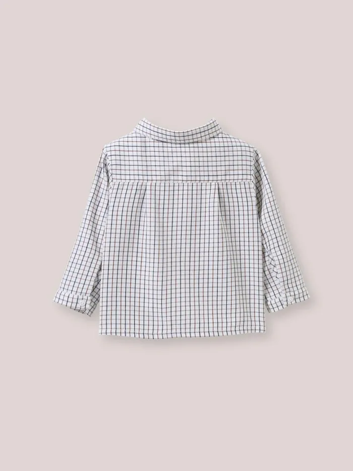 Baby Baby Boy Cyrillus Tattersall Check Shirt Carreaux Chocobleu