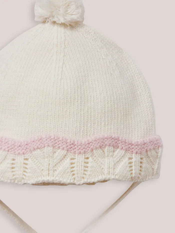 Baby Baby Girl Cyrillus Scalloped Beanie Ecru