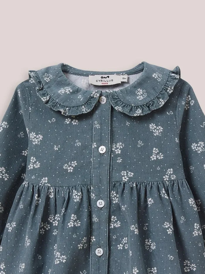 Baby Baby Girl Cyrillus Velour Dress Imp Felicie