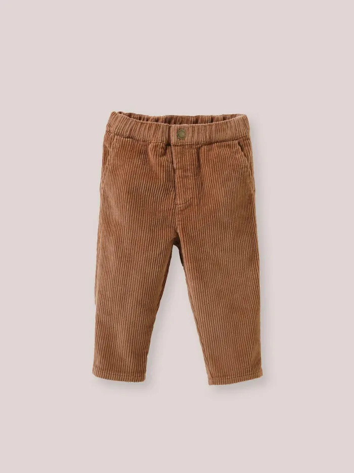 Baby Baby Girl Cyrillus Wide Wale Trousers Sucre Brun