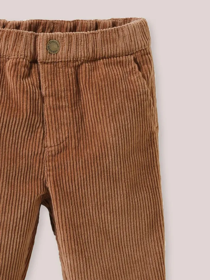 Baby Baby Girl Cyrillus Wide Wale Trousers Sucre Brun