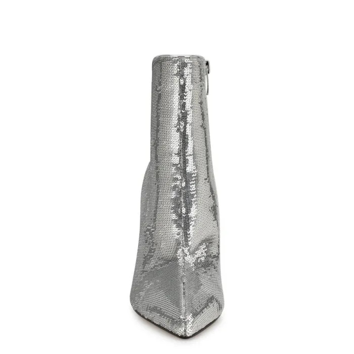 Baey Dress Ankle Booties Silver Sequin Women Nine West Boots and Booties Baey Dress Ankle Booties Silver Sequin Women Nine West Boots and Booties