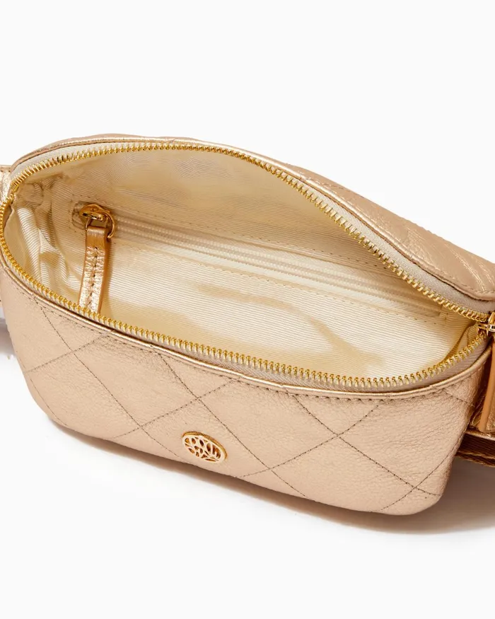Bags WomenHome and Gifts Lilly Pulitzer Quilted Leather Kenton Belt Bag Gold Metallic Bags WomenHome and Gifts Lilly Pulitzer Quilted Leather Kenton Belt Bag Gold Metallic