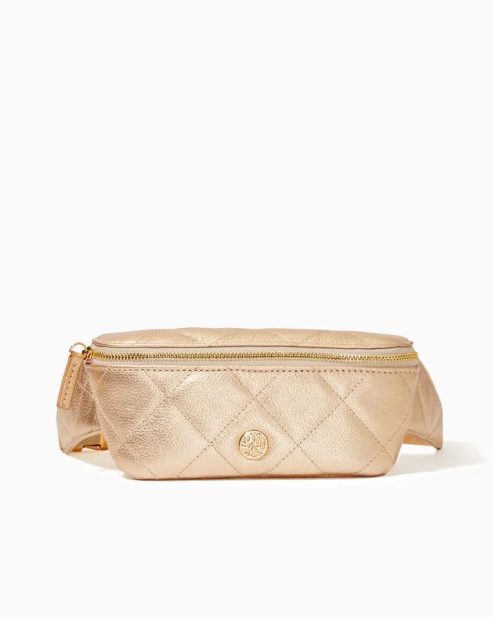 Bags WomenHome and Gifts Lilly Pulitzer Quilted Leather Kenton Belt Bag Gold Metallic Bags WomenHome and Gifts Lilly Pulitzer Quilted Leather Kenton Belt Bag Gold Metallic