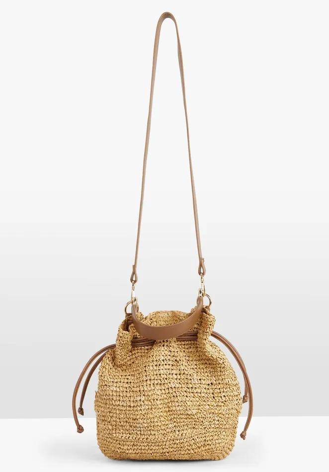 Bags Women Hush Madeira Straw Bucket Bag Beige