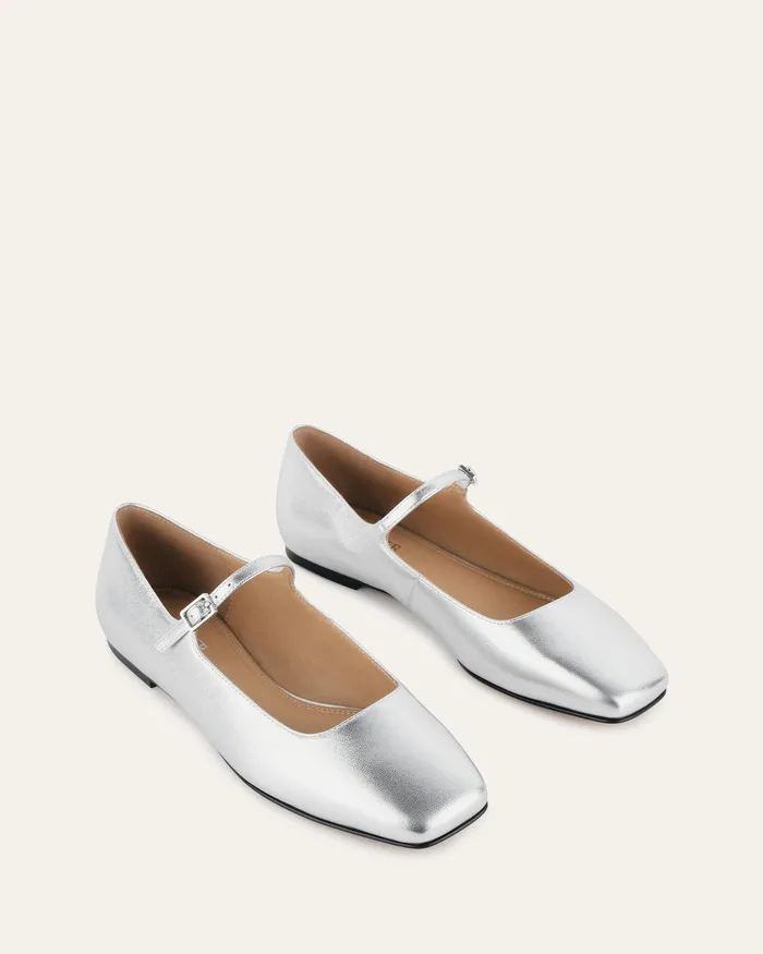 BALLET Women jomercer Serenity casual flats silver leather BALLET Women jomercer Serenity casual flats silver leather