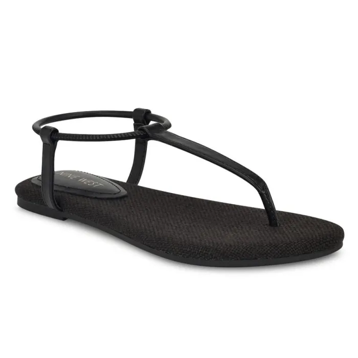 Bassie Flat Sandals Black Women Nine West Sandals Bassie Flat Sandals Black Women Nine West Sandals