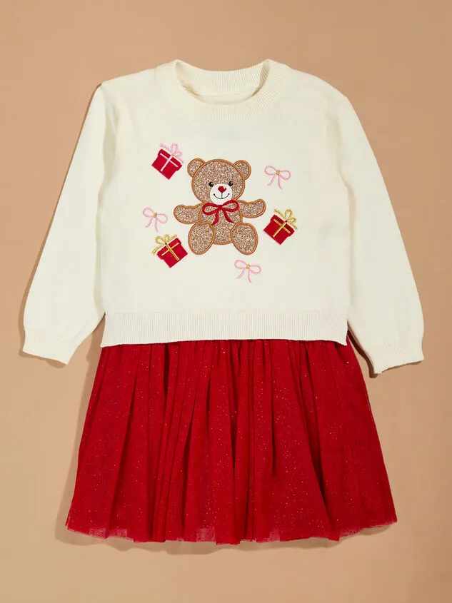 Beary Christmas Toddler Sweater And Tutu Skirt Set Red Girl Altar039d State Dresses