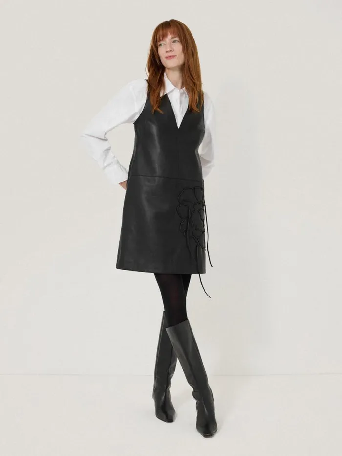 Bleeker Leather Applique Dress Black Women Jigsaw Dresses and Jumpsuits