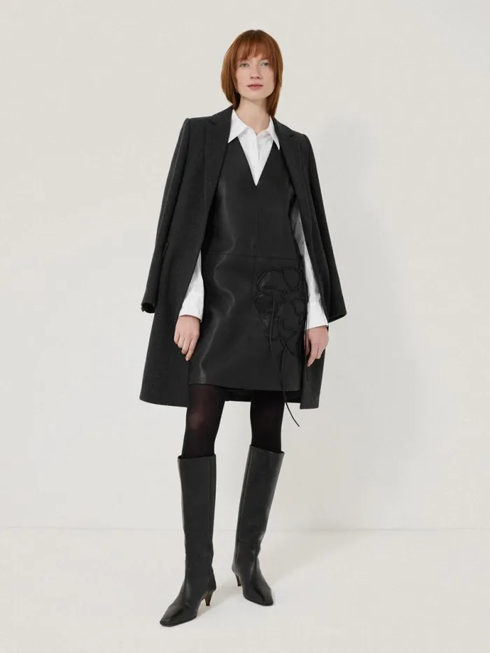 Bleeker Leather Applique Dress Black Women Jigsaw Dresses and Jumpsuits