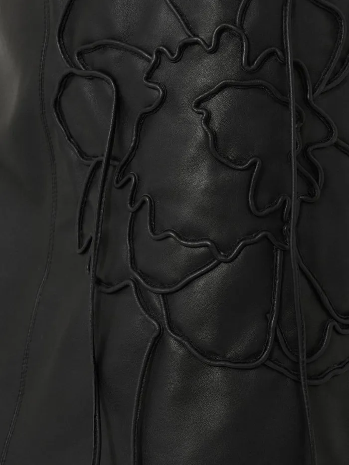 Bleeker Leather Applique Dress Black Women Jigsaw Dresses and Jumpsuits