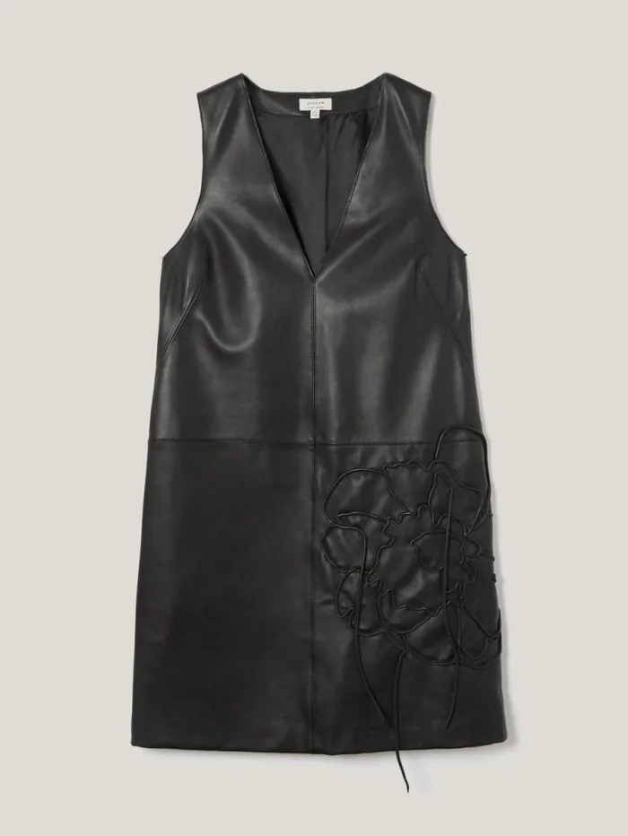 Bleeker Leather Applique Dress Black Women Jigsaw Dresses and Jumpsuits