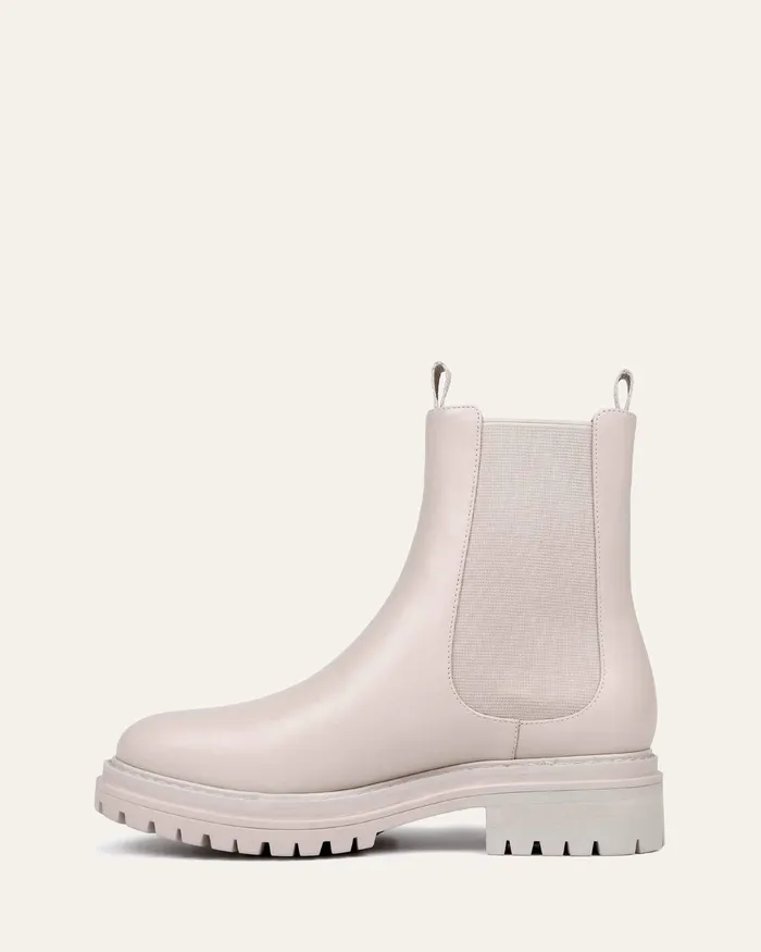 Bloom flat ankle boots bone leather Women ANKLE BOOTS jomercer