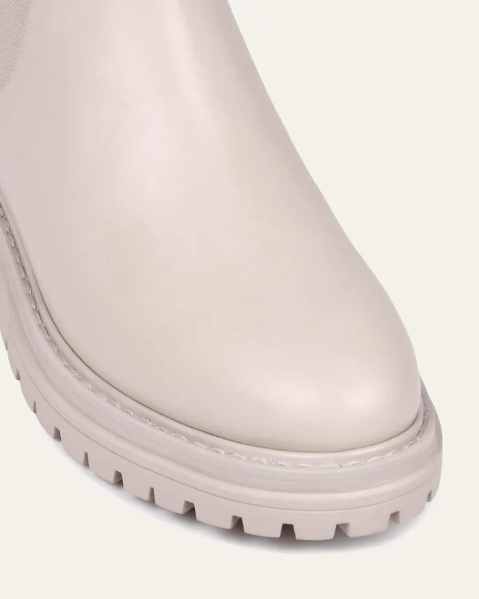 Bloom flat ankle boots bone leather Women ANKLE BOOTS jomercer