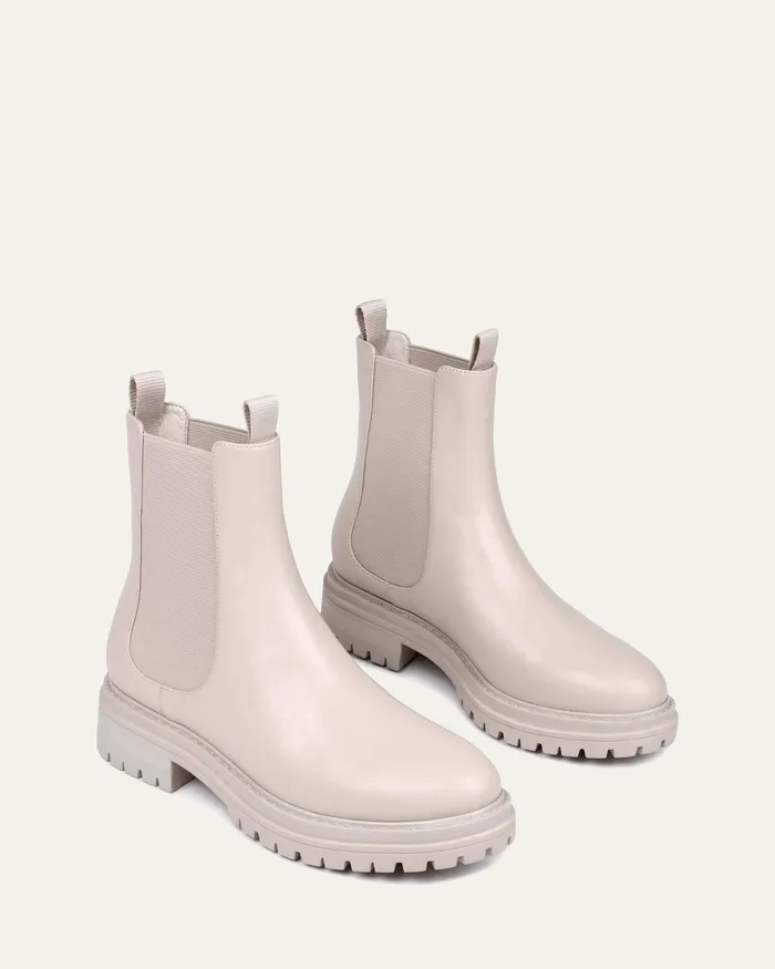 Bloom flat ankle boots bone leather Women ANKLE BOOTS jomercer