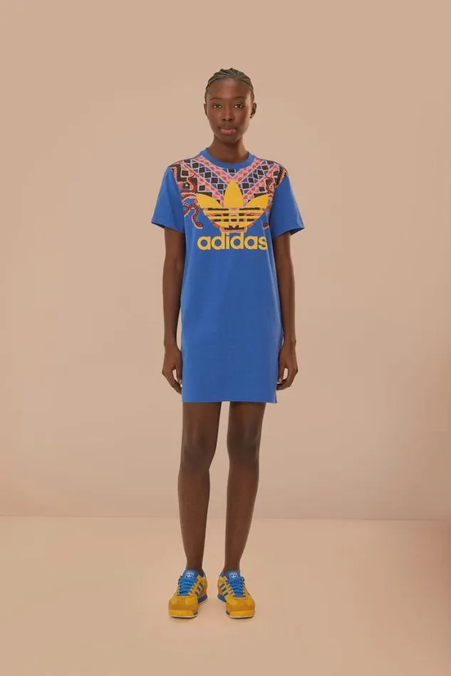 Blue Adidas Farm Rio TShirt Dress Women FARM Rio Mini Dresses