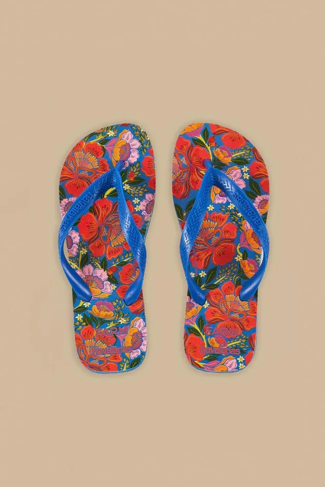 Blue Flowers Garden Havaianas Sandals Women FARM Rio Sandals Blue Flowers Garden Havaianas Sandals Women FARM Rio Sandals