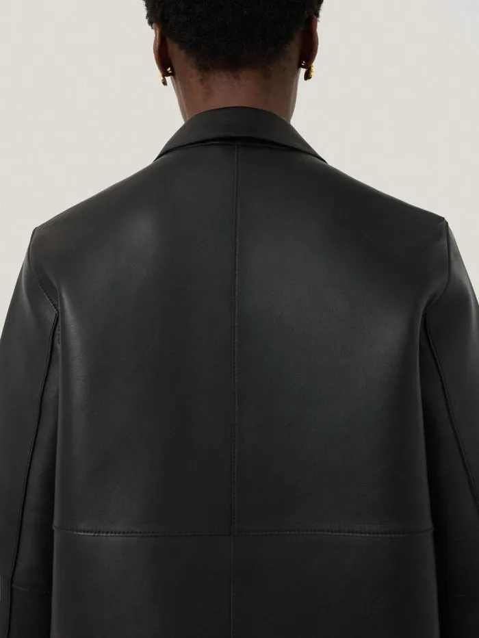 Bonded Leather Jacket Black Women Jigsaw Leather