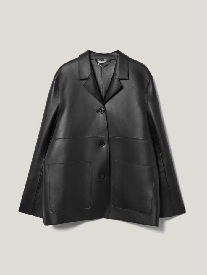 Bonded Leather Jacket Black Women Jigsaw Leather
