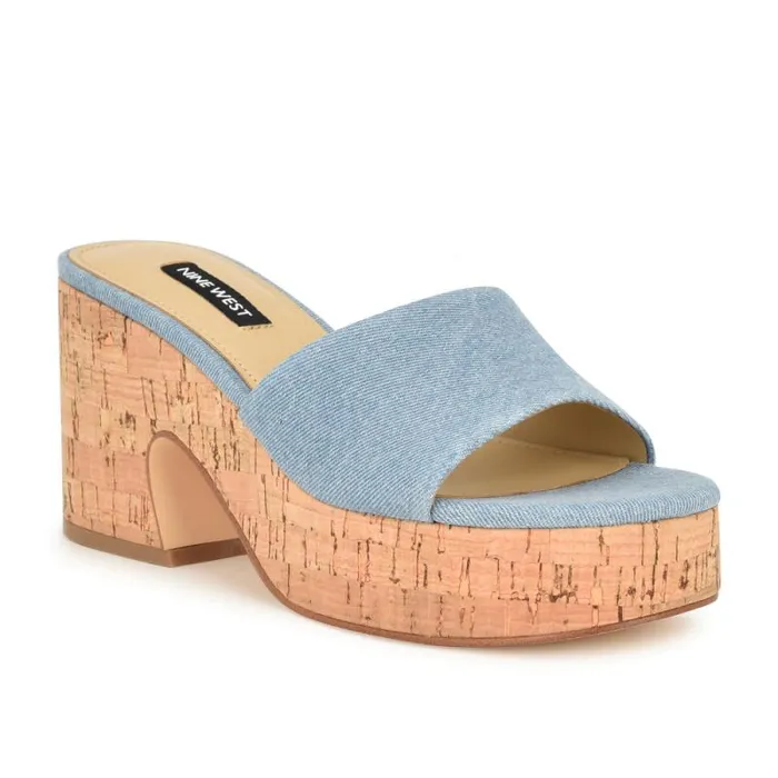 Boone Platform Slide Sandals Denim Women Nine West Sandals Boone Platform Slide Sandals Denim Women Nine West Sandals