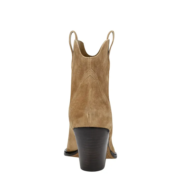 Booties Marc Fisher Women Marlie Western Bootie Natural Suede