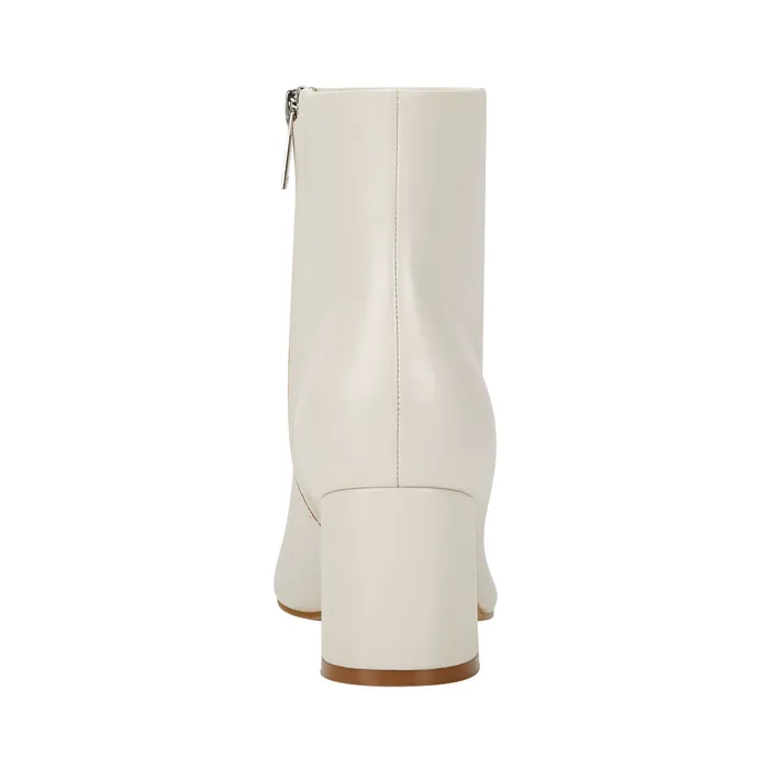 Booties Women Marc Fisher Jarli Pointy Ankle Bootie Ivory Leather