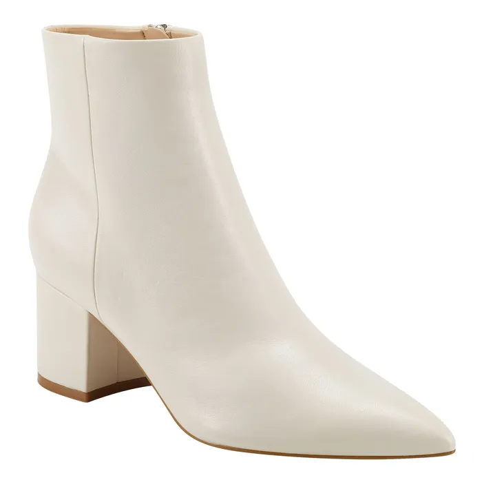 Booties Women Marc Fisher Jarli Pointy Ankle Bootie Ivory Leather