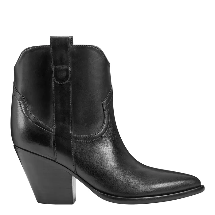 Boots and Booties Marc Fisher Women Marlie Western Bootie Black Leather
