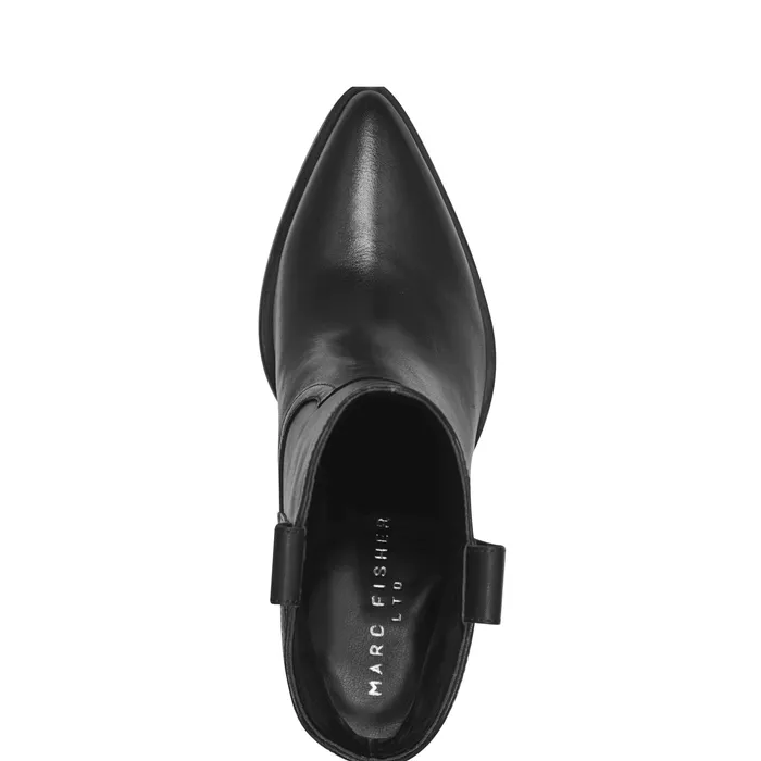 Boots and Booties Marc Fisher Women Marlie Western Bootie Black Leather