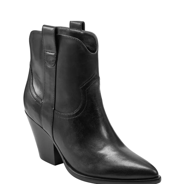 Boots and Booties Marc Fisher Women Marlie Western Bootie Black Leather