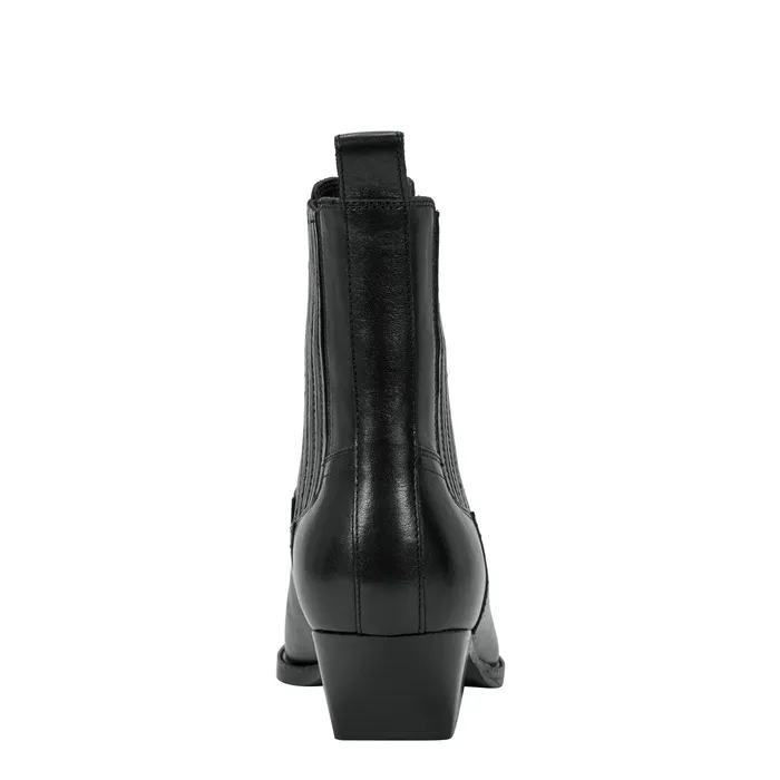 Boots and Booties Pryce Western Bootie Black Leather 8211 Marc Fisher Women