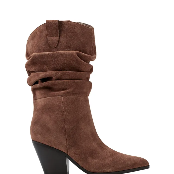 Boots and Booties Women Marc Fisher Myleea Slouchy Boot Brown Suede