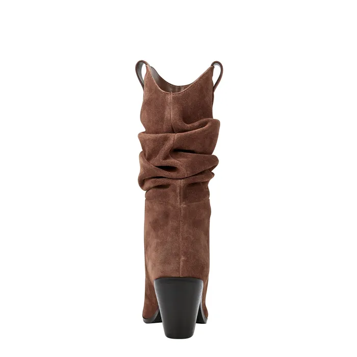 Boots and Booties Women Marc Fisher Myleea Slouchy Boot Brown Suede