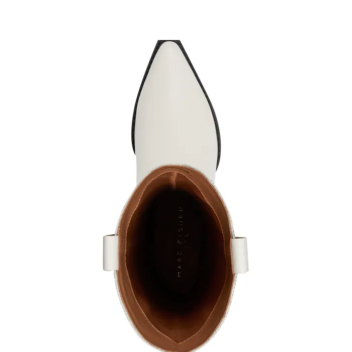 Boots Marc Fisher Women Roselle Western Boot Chic Cream Leather