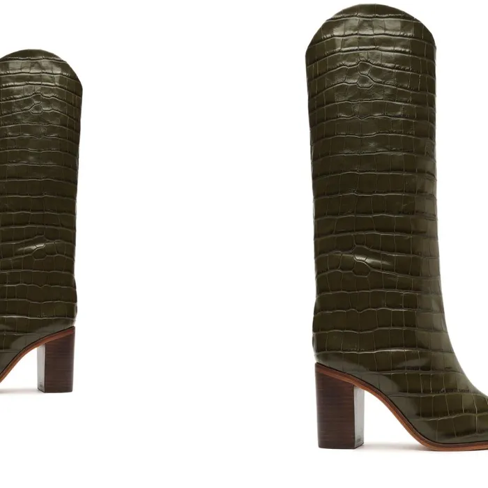 Boots Maryana Block CrocodileEmbossed Leather Boot Military Green Schutz Shoes Maryana Boots Boots Maryana Block CrocodileEmbossed Leather Boot Military Green Schutz Shoes Maryana Boots