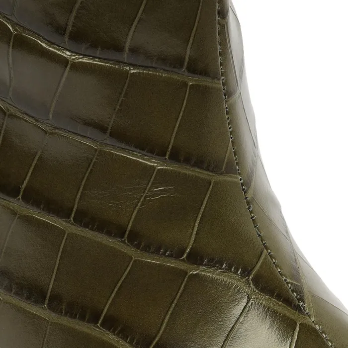 Boots Maryana Block CrocodileEmbossed Leather Boot Military Green Schutz Shoes Maryana Boots Boots Maryana Block CrocodileEmbossed Leather Boot Military Green Schutz Shoes Maryana Boots