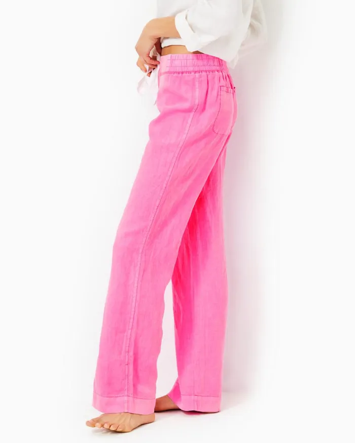 Bottoms Women Lilly Pulitzer 31034 Deri Linen Palazzo Pant Aura Pink Bottoms Women Lilly Pulitzer 31034 Deri Linen Palazzo Pant Aura Pink