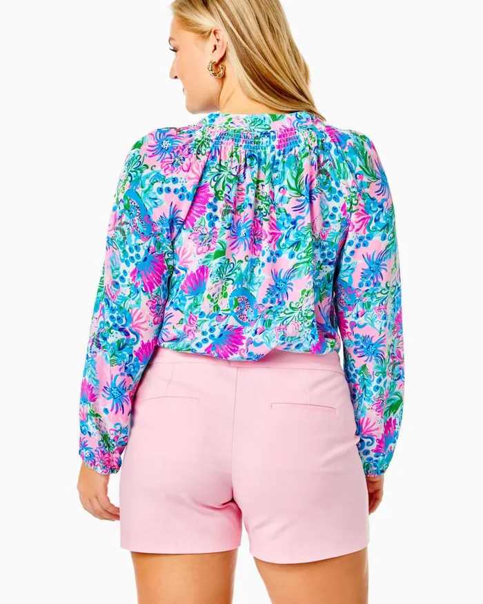 Bottoms Women Lilly Pulitzer 5034 Alessi Stretch Short Pink Blossom Bottoms Women Lilly Pulitzer 5034 Alessi Stretch Short Pink Blossom