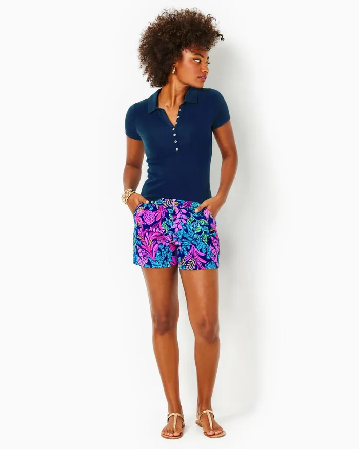 Bottoms Women Lilly Pulitzer 5034 Gretchen High Rise Short Aegean Navy Calypso Coast Bottoms Women Lilly Pulitzer 5034 Gretchen High Rise Short Aegean Navy Calypso Coast