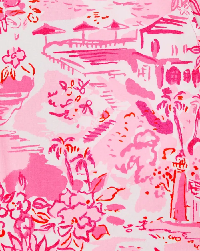Bottoms Women Lilly Pulitzer 5034 Ocean View PullOn Short Peony Pink Seaside Scene Bottoms Women Lilly Pulitzer 5034 Ocean View PullOn Short Peony Pink Seaside Scene